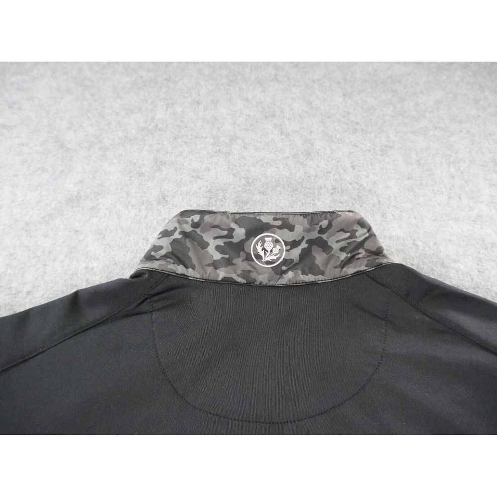 Donald Ross Jacket Mens Medium Black Gray‎ Camo Long Sleeve Full Zip Hybrid Golf - Picture 10 of 11